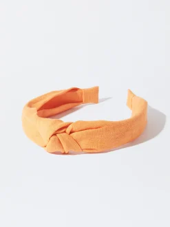 PARFOIS Diadema Ancha Nudo Lino Rosa Clearance