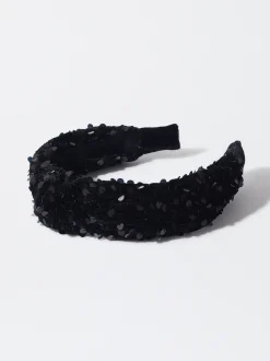 PARFOIS Diadema Con Lentejuelas Negro Clearance