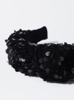 PARFOIS Diadema Con Lentejuelas Negro Clearance
