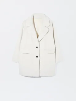 PARFOIS Exclusivo Online - Abrigo De Pelo Bolsillos Solapa Crudo Best Sale