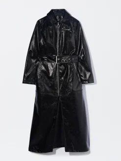 PARFOIS Exclusivo Online - Abrigo Charol Largo Negro Outlet