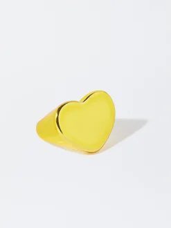 PARFOIS Exclusivo Online - Anillo Coraz&oacute;n Metalizado Dorado Discount