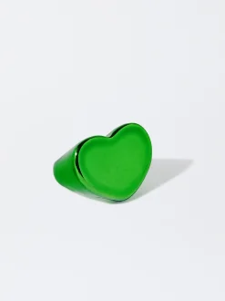 PARFOIS Exclusivo Online - Anillo Coraz&oacute;n Metalizado Verde Cheap