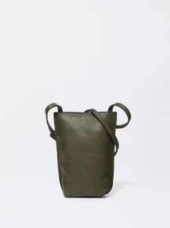 PARFOIS Exclusivo Online - Bolso Para M&oacute;vil De Piel Caqui New