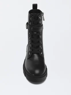 PARFOIS Exclusivo Online - Bot&iacute;n Con Cordones Y Hebilla Negro Best Sale