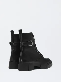 PARFOIS Exclusivo Online - Bot&iacute;n Con Cordones Y Hebilla Negro Best Sale