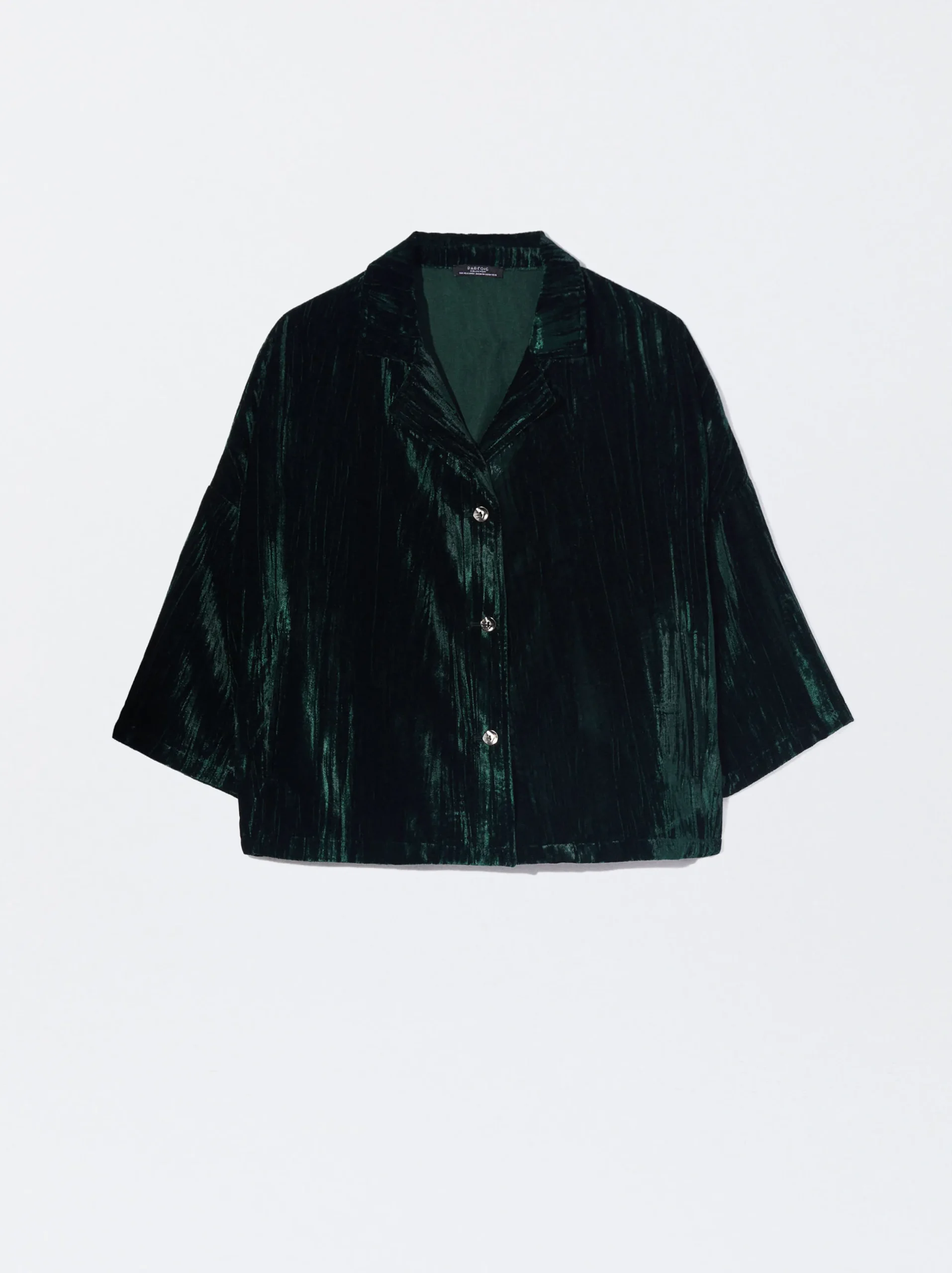 PARFOIS Exclusivo Online - Camisa De Terciopelo Azul Flash Sale