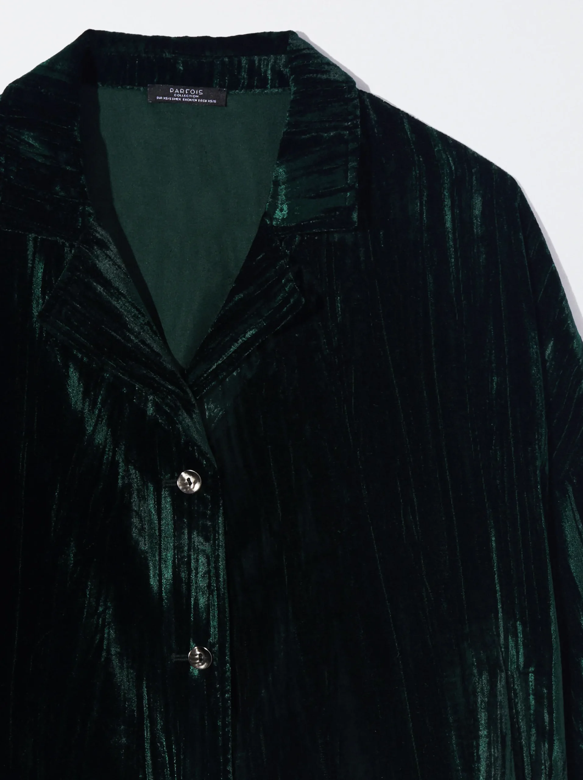 PARFOIS Exclusivo Online - Camisa De Terciopelo Azul Flash Sale
