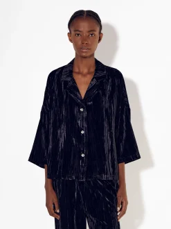 PARFOIS Exclusivo Online - Camisa De Terciopelo Negro New