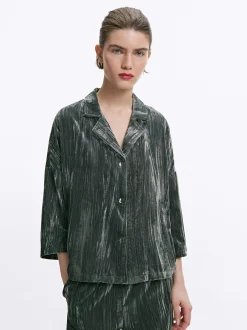 PARFOIS Exclusivo Online - Camisa De Terciopelo Gris Shop