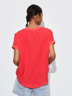 PARFOIS Exclusivo Online - Camiseta Lyocell Rojo Outlet