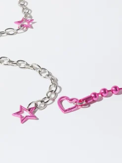 PARFOIS Exclusivo Online - Cintur&oacute;n Met&aacute;lico Con Charms Rosa Outlet