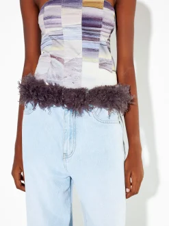 PARFOIS Exclusivo Online - Cintur&oacute;n Con Pelo Violeta Outlet