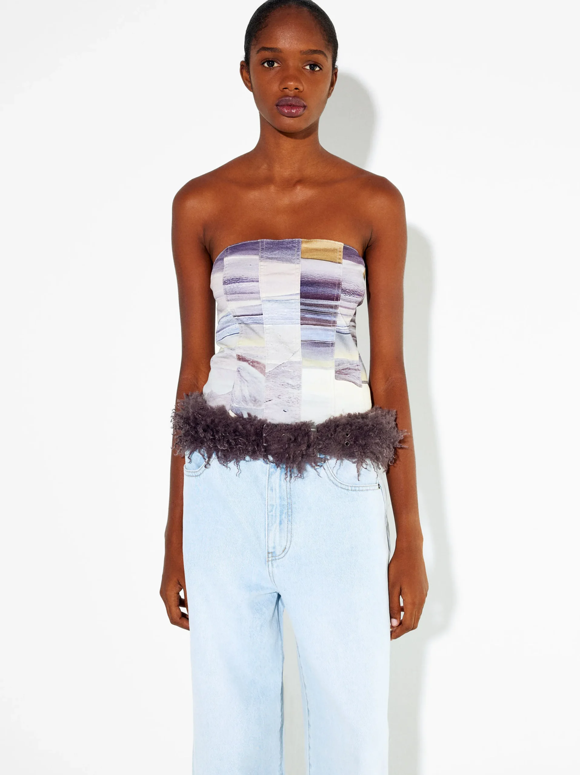 PARFOIS Exclusivo Online - Cinturón Con Pelo Violeta Outlet
