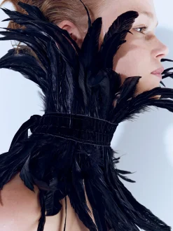 PARFOIS Exclusivo Online - Collar Maxi Plumas Negro Best Sale