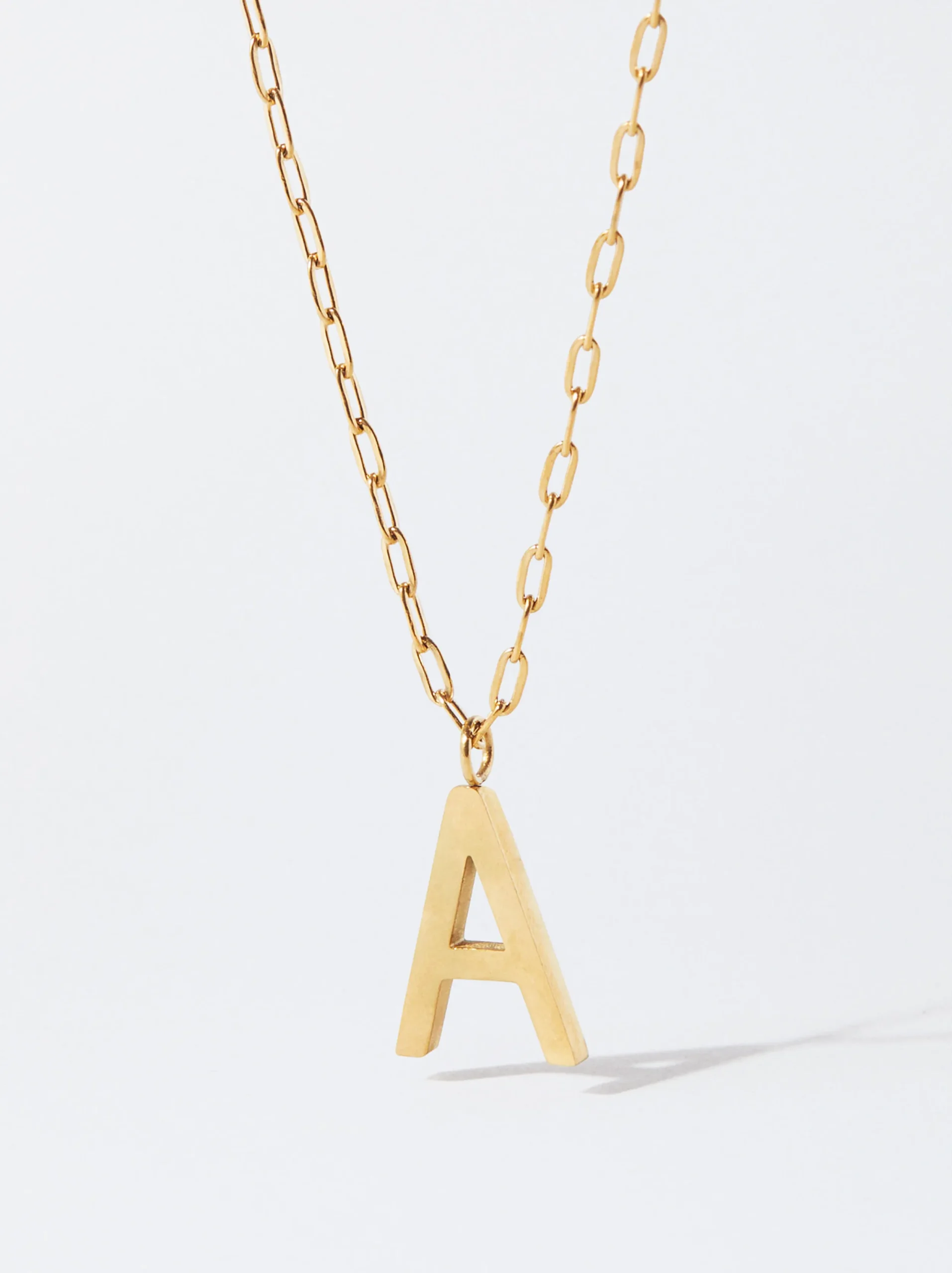 PARFOIS Exclusivo Online - Collar De Letras De Acero Dorado Best Sale