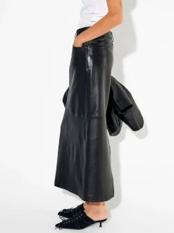 PARFOIS Exclusivo Online - Falda Larga De Piel Negro New