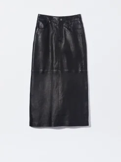 PARFOIS Exclusivo Online - Falda Larga De Piel Negro New