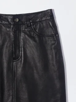 PARFOIS Exclusivo Online - Falda Larga De Piel Negro New