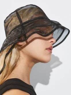 PARFOIS Exclusivo Online - Gorro Bucket Organza Negro Fashion