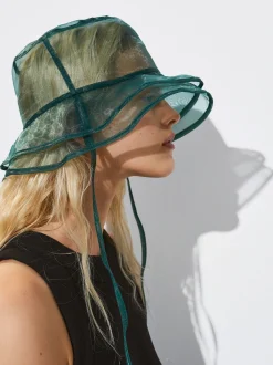 PARFOIS Exclusivo Online - Gorro Bucket Organza Verde Hot