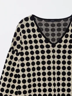 PARFOIS Exclusivo Online - Jersey Jacquard Cuello De Pico Negro Clearance