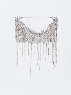 PARFOIS Exclusivo Online - Maxi Collar Efecto Malla Con Cristales Plateado Cheap