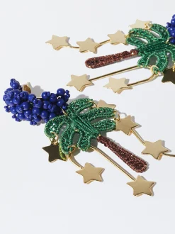 PARFOIS Exclusivo Online - Pendientes Con Palmeras Y Estrellas Multicor Best Sale