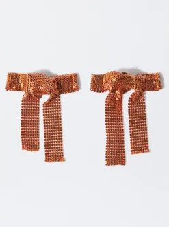 PARFOIS Exclusivo Online - Pendientes De Lazo Mesh Naranja New