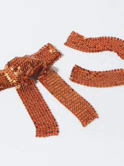 PARFOIS Exclusivo Online - Pendientes De Lazo Mesh Naranja New