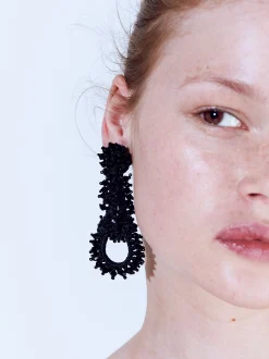 PARFOIS Exclusivo Online - Pendientes Entrelazados Con Cristales Negro Sale