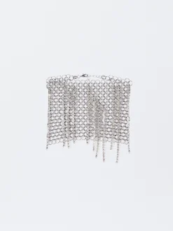 PARFOIS Exclusivo Online - Pulsera De Pie Efecto Malla Con Cristales Plateado Shop