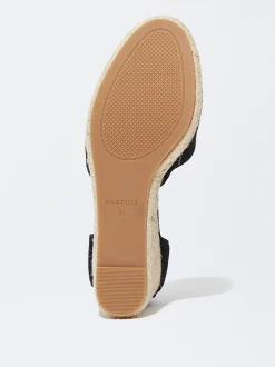 PARFOIS Exclusivo Online - Sandalia Cu&ntilde;a Yute Negro Clearance