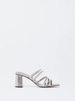 PARFOIS Exclusivo Online - Sandalia Tac&oacute;n Tiras Metalizadas Negro Flash Sale