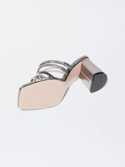 PARFOIS Exclusivo Online - Sandalia Tac&oacute;n Tiras Metalizadas Negro Flash Sale