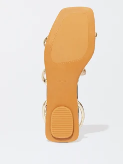 PARFOIS Exclusivo Online - Sandalia Plana Tiras Tubulares Dorado Cheap