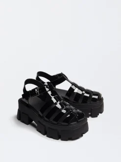 PARFOIS Exclusivo Online - Sandalia Cangrejera Plataforma Negro Flash Sale