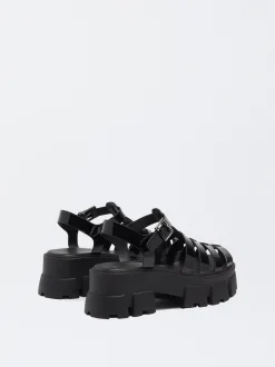 PARFOIS Exclusivo Online - Sandalia Cangrejera Plataforma Negro Flash Sale
