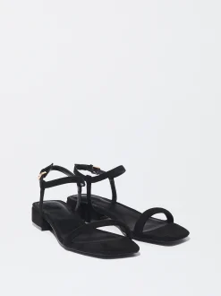 PARFOIS Exclusivo Online - Sandalia Plana Tiras Pulsera Negro Clearance