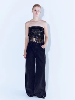 PARFOIS Exclusivo Online - Top Bandeau De Lentejuelas Negro Outlet