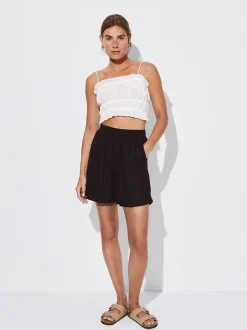 PARFOIS Exclusivo Online - Top Corto Fruncido Blanco Cheap