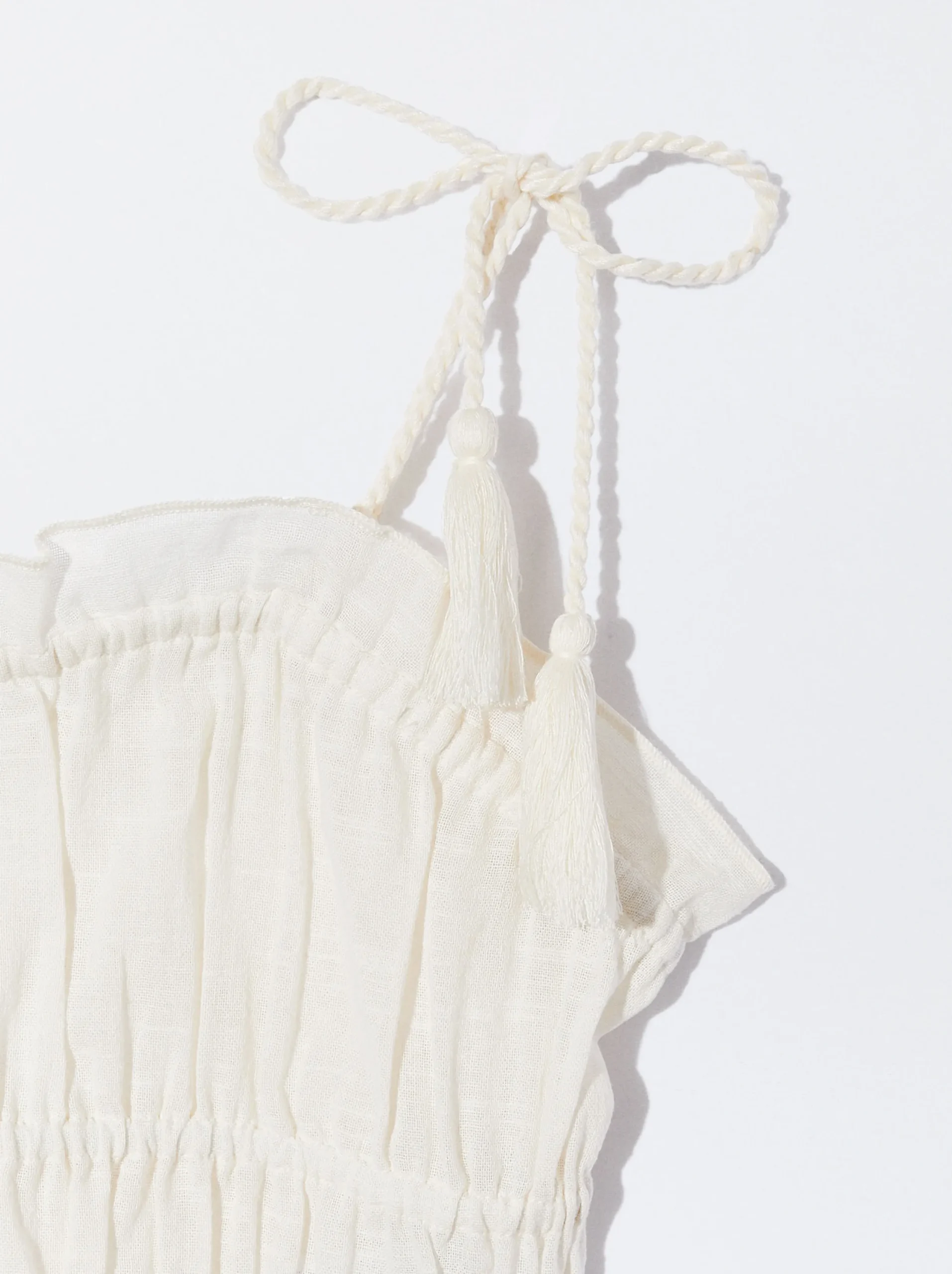 PARFOIS Exclusivo Online - Top Corto Fruncido Blanco Cheap