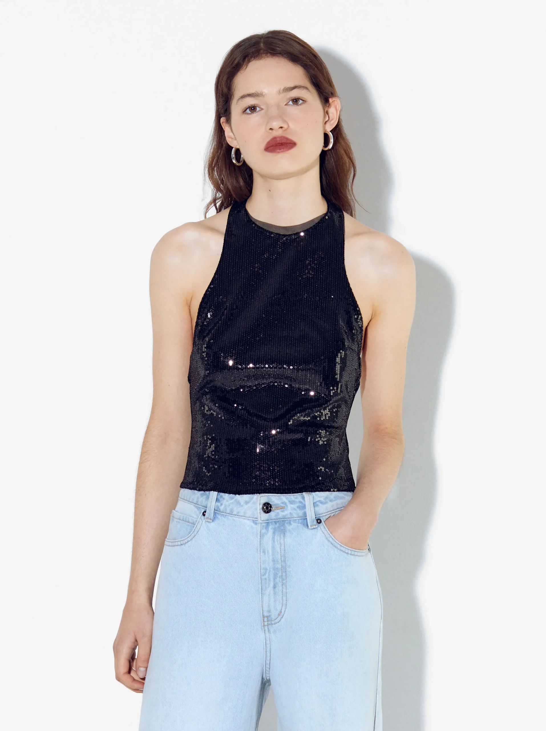 PARFOIS Exclusivo Online - Top De Lentejuelas Negro Clearance