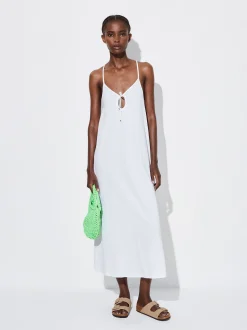 PARFOIS Exclusivo Online - Vestido Algod&oacute;n Largo Blanco Fashion
