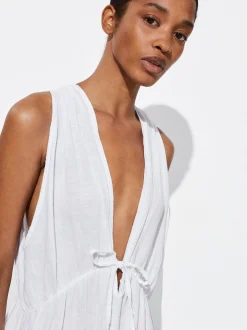 PARFOIS Exclusivo Online - Vestido Lino Blanco Cheap