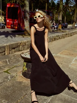 PARFOIS Exclusivo Online - Vestido Largo De Tirantes Negro Best Sale