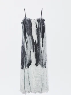 PARFOIS Exclusivo Online - Vestido Midi De Tirantes Plisado Multicor Online