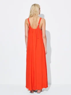 PARFOIS Exclusivo Online - Vestido Largo De Tirantes Naranja Hot