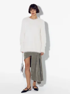 PARFOIS Falda Asim&eacute;trica Con Aplicaciones Verde Fashion