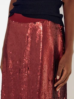 PARFOIS Falda Con Lentejuelas Rojo Store